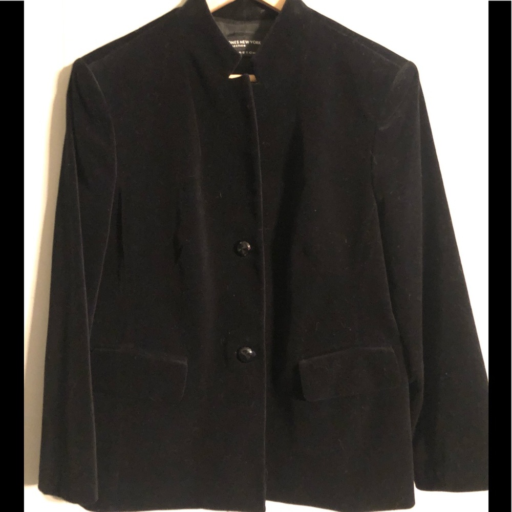 Jones New York- Black Velvet-Look Blazer -size L